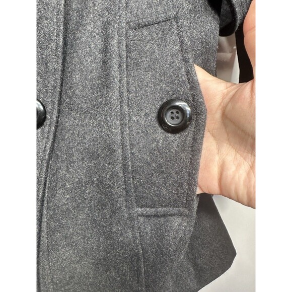 Fashion Bug Women’s 1X Peacoat Jacket Gray Wool Blend Double Breasted - Picture 5 of 12